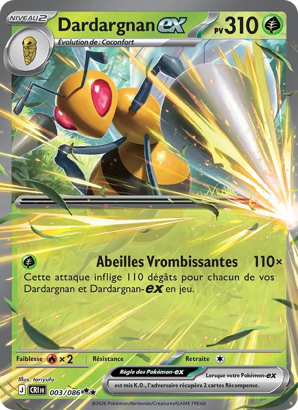 Dardargnan-ex 003/86 - Chaos Ascendant - Holo - Pokémon JCC
