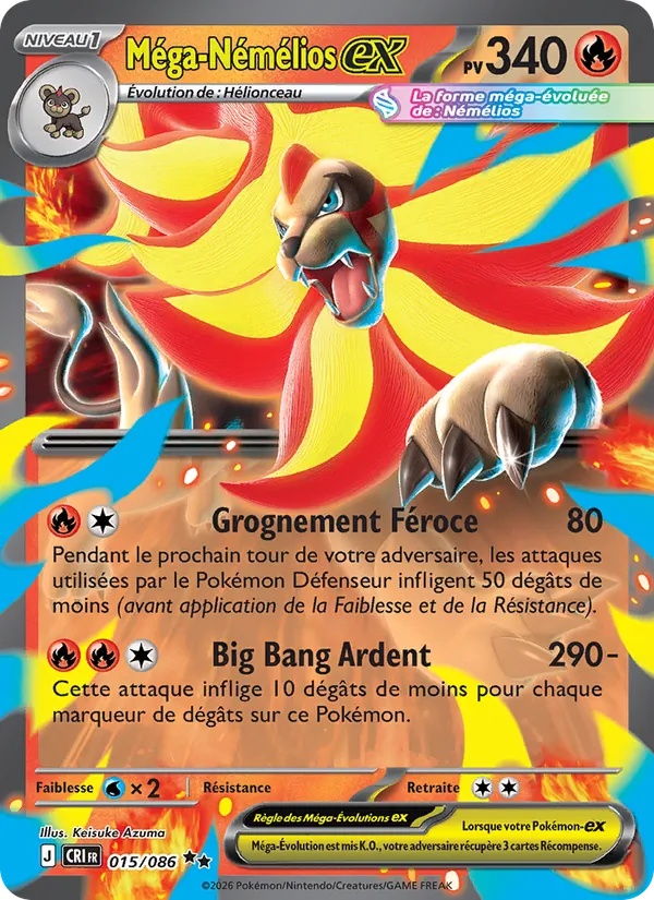 Méga-Némélios-ex 015/86 - Chaos Ascendant - Holo - Pokémon JCC