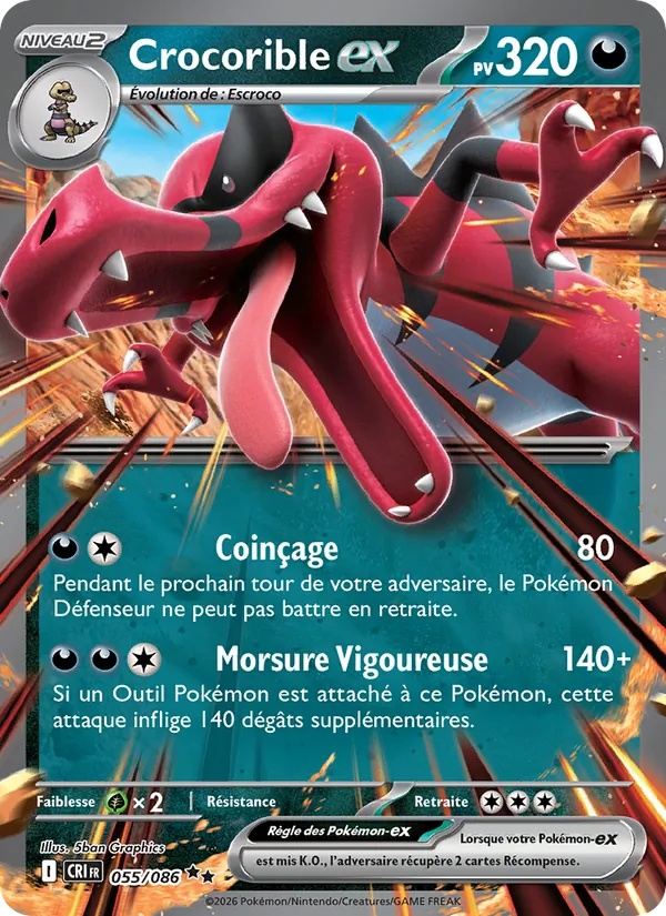 Crocorible-ex 055/86 - Chaos Ascendant - Holo - Pokémon JCC