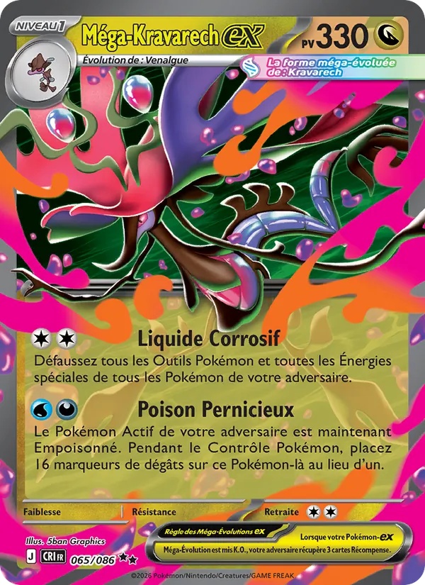 Méga-Kravarech-ex 065/86 - Chaos Ascendant - Holo - Pokémon JCC