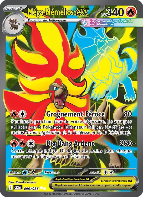 Méga-Némélios-ex 099/86 - Chaos Ascendant - Holo - Pokémon JCC