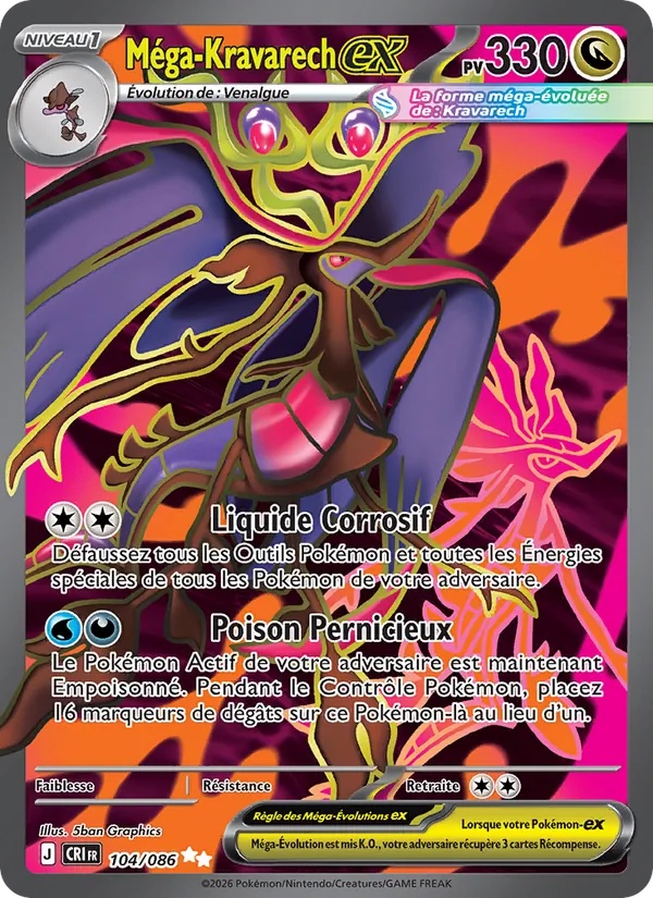 Méga-Kravarech-ex 104/86 - Chaos Ascendant - Holo - Pokémon JCC