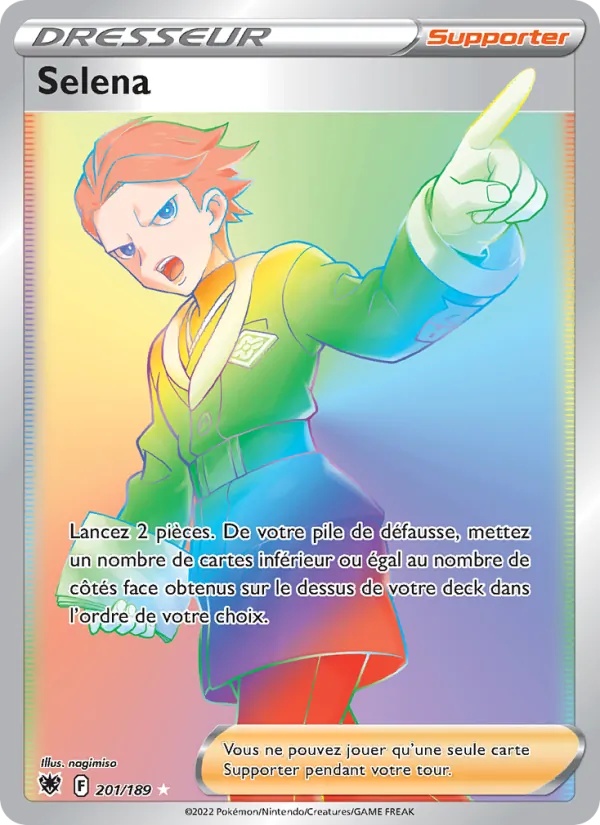 Selena 201/189 - Astres Radieux - Holo Rainbow - Pokémon JCC