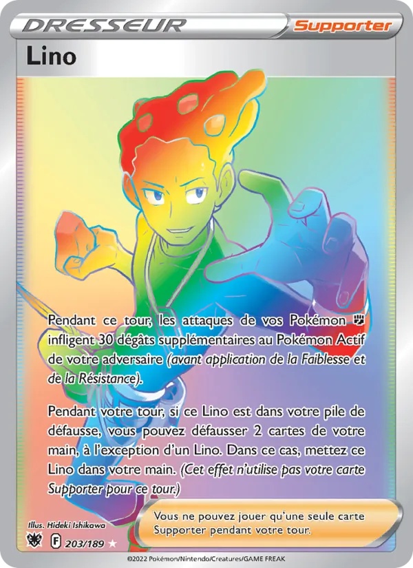 Lino 203/189 - Astres Radieux - Holo Rainbow - Pokémon JCC