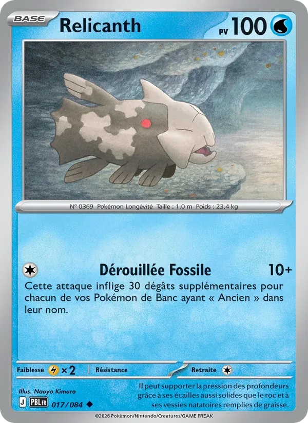 Relicanth 017/84 - Nuit Noire - Reverse - Pokémon JCC