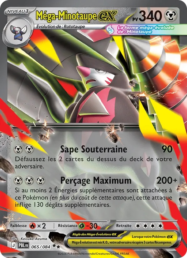 Méga-Minotaupe-ex 065/84 - Nuit Noire - Holo - Pokémon JCC