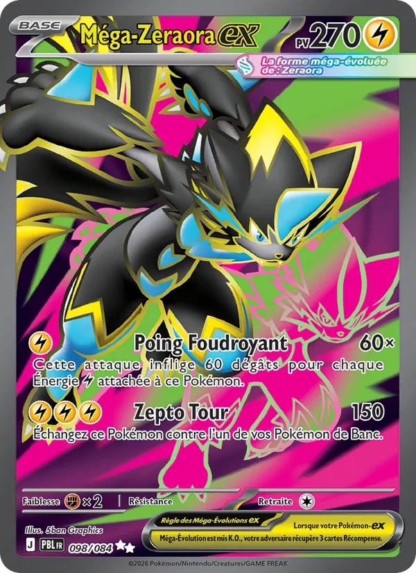 Méga-Zeraora-ex 098/84 - Nuit Noire - Holo - Pokémon JCC