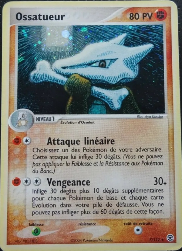 Ossatueur 7/112 - EX Rouge Feu & Vert Feuille - Reverse - Pokémon JCC