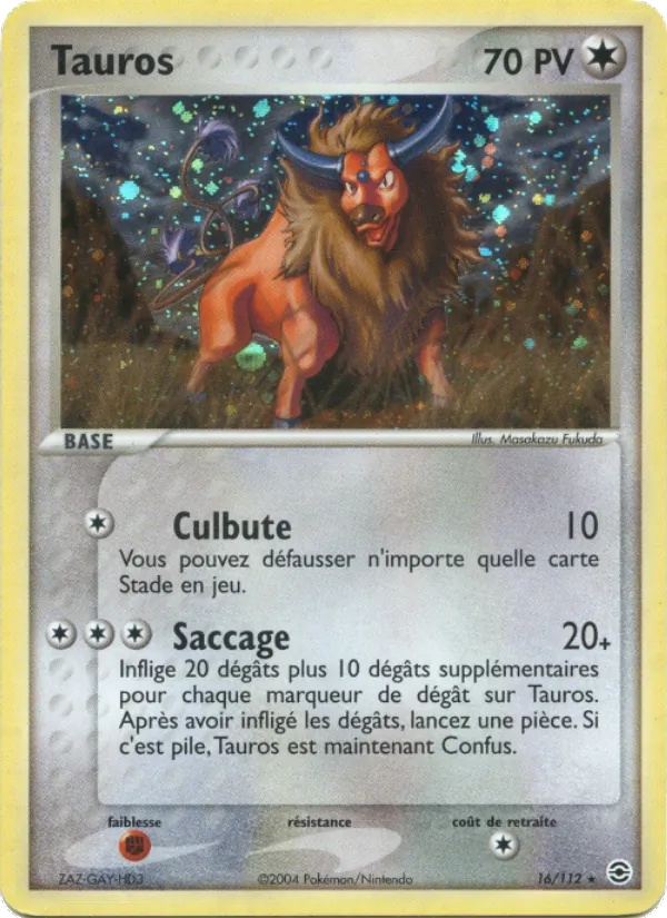 Tauros 16/112 - EX Rouge Feu & Vert Feuille - Reverse - Pokémon JCC