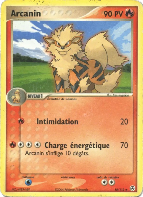 Arcanin 18/112 - EX Rouge Feu & Vert Feuille - Reverse Énergie - Pokémon JCC