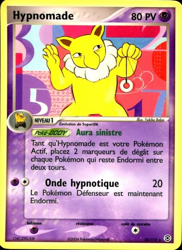 Hypnomade 25/112 - EX Rouge Feu & Vert Feuille - Reverse Énergie - Pokémon JCC