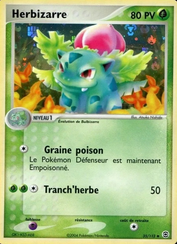Herbizarre 35/112 - EX Rouge Feu & Vert Feuille - Reverse - Pokémon JCC