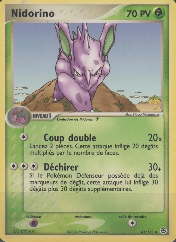 Nidorino 41/112 - EX Rouge Feu & Vert Feuille - Reverse - Pokémon JCC