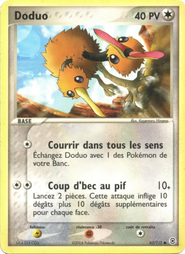 Doduo 62/112 - EX Rouge Feu & Vert Feuille - Reverse - Pokémon JCC