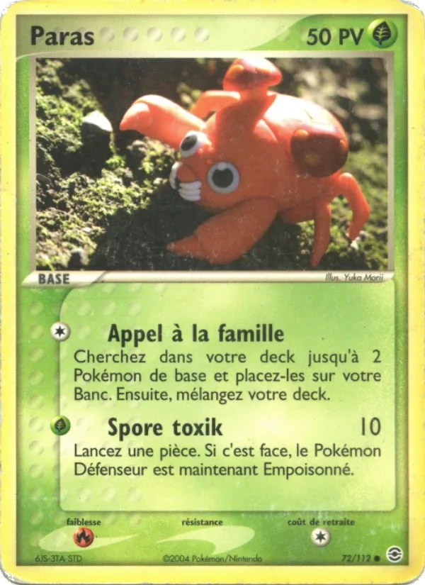 Paras 72/112 - EX Rouge Feu & Vert Feuille - Reverse Énergie - Pokémon JCC