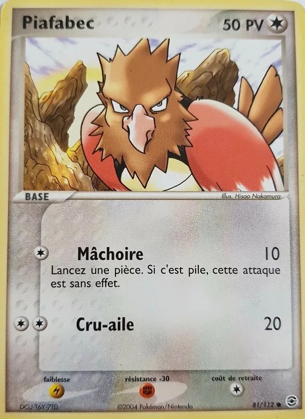 Piafabec 81/112 - EX Rouge Feu & Vert Feuille - Reverse Énergie - Pokémon JCC