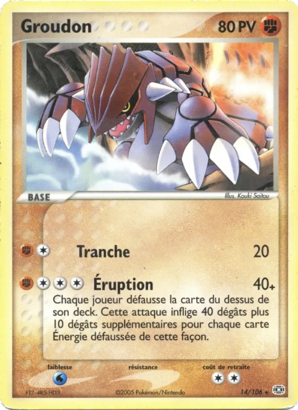 Groudon 14/106 - EX Émeraude - Reverse Logo de la série - Pokémon JCC