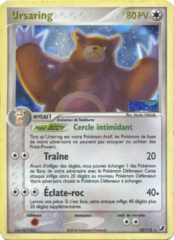 Ursaring 18/115 - EX Forces Cachées - Reverse Logo de la série - Pokémon JCC