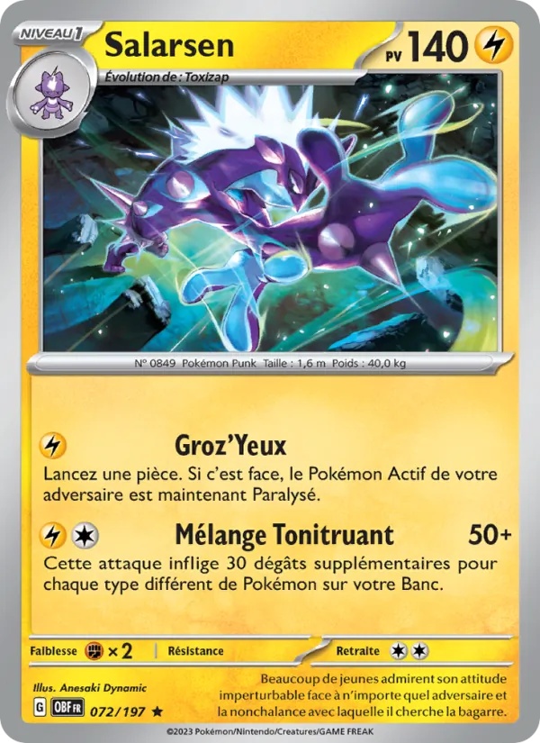 Salarsen 072/197 - Flammes Obsidiennes - Pré-release - Pokémon JCC
