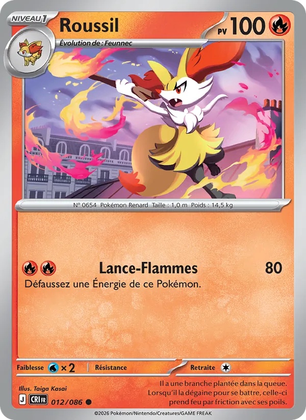 Roussil 012/86 - Chaos Ascendant - Reverse - Pokémon JCC
