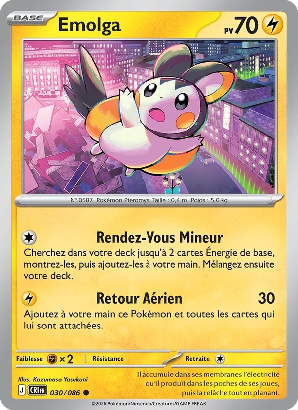 Emolga 030/86 - Chaos Ascendant - Reverse - Pokémon JCC