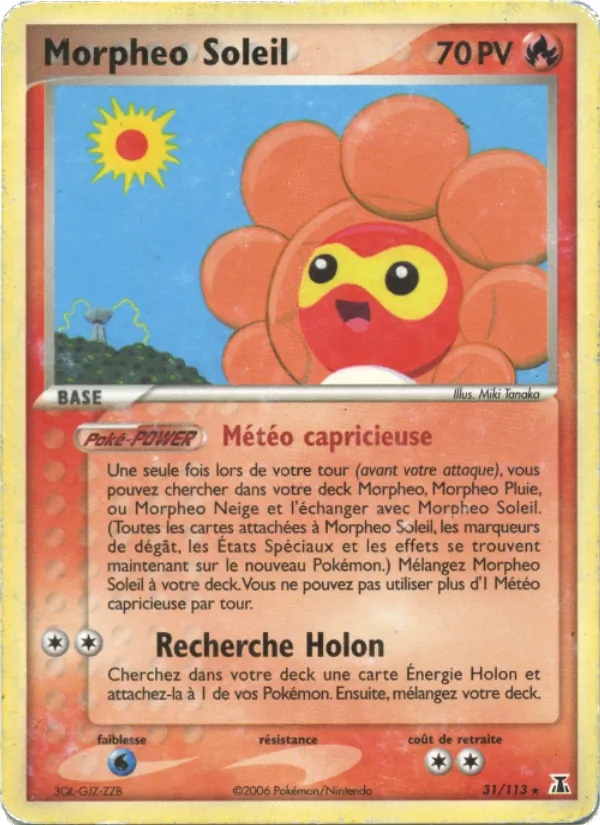 Morpheo Soleil 31/113 - EX Espèces Delta - Pokémon JCC