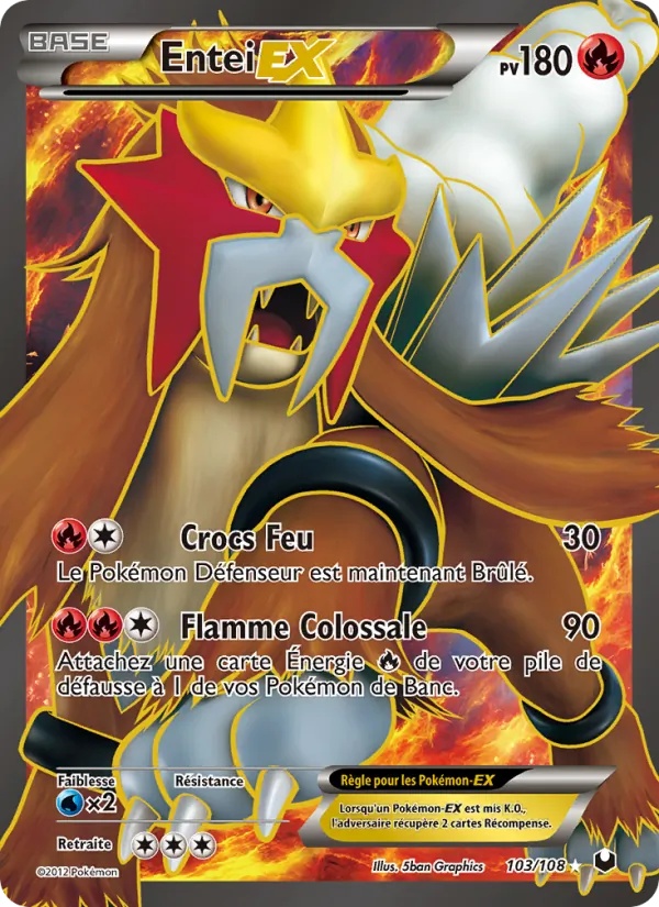 Entei-EX 103/108 - Explorateurs Obscurs - Holo - Pokémon JCC