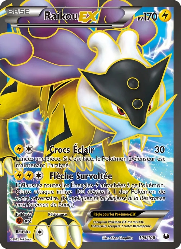 Raikou-EX 105/108 - Explorateurs Obscurs - Holo - Pokémon JCC