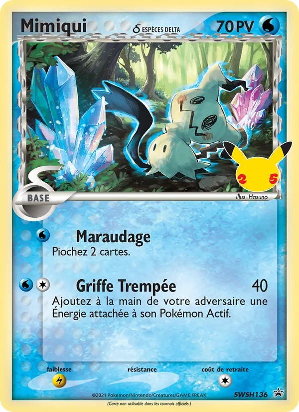 Mimiqui SWSH136/307 - Promo SWSH - Holo 25e Anniversaire - Pokémon JCC