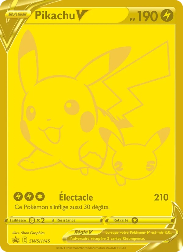 Pikachu V SWSH145/307 - Promo SWSH - Holo 25e Anniversaire - Pokémon JCC