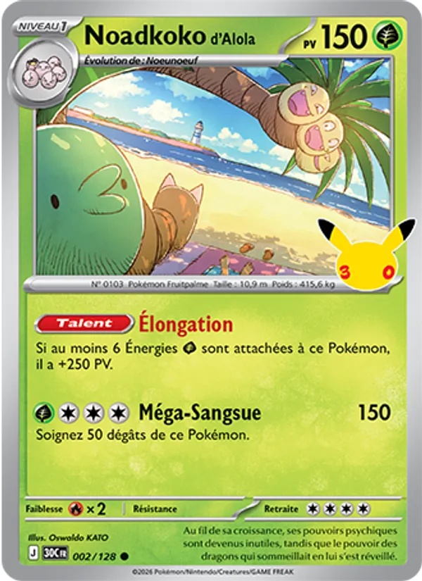 Noadkoko d'Alola 002/128 - 30ᵉ Anniversaire - Pokémon JCC