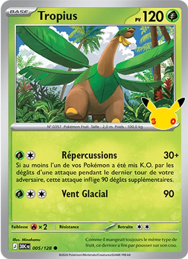 Tropius 005/128 - 30ᵉ Anniversaire - Pokémon JCC