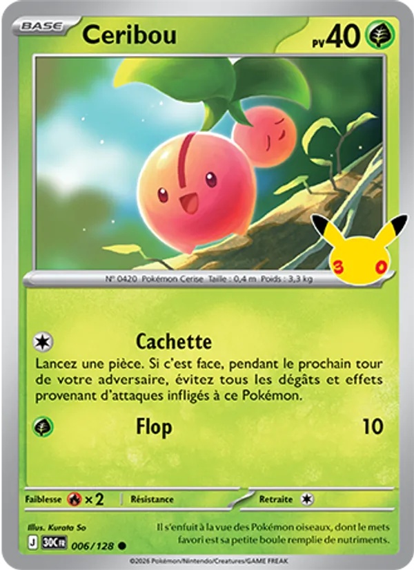 Ceribou 006/128 - 30ᵉ Anniversaire - Pokémon JCC