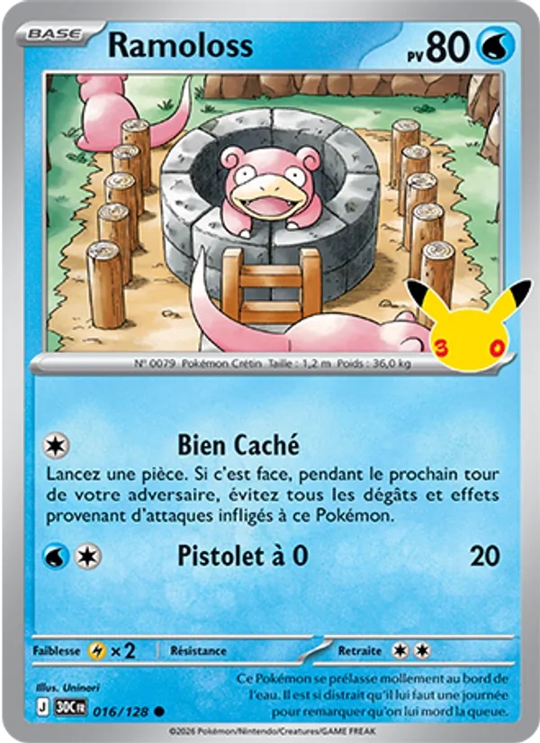 Ramoloss 016/128 - 30ᵉ Anniversaire - Pokémon JCC