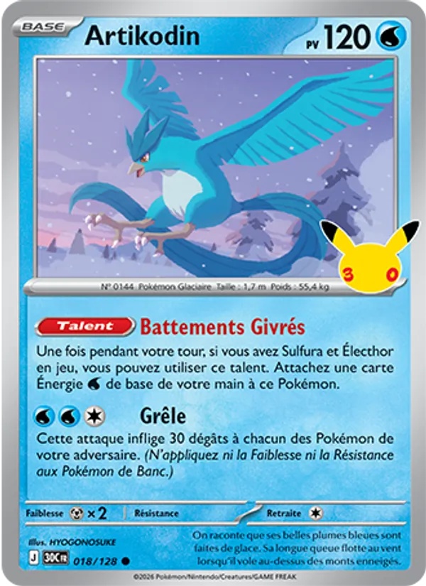Artikodin 018/128 - 30ᵉ Anniversaire - Pokémon JCC