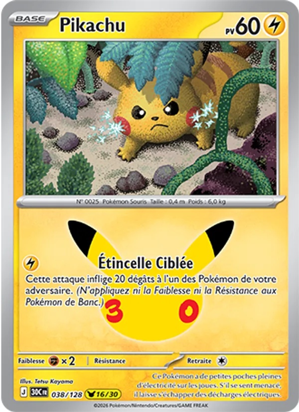 Pikachu 038/128 - 30ᵉ Anniversaire - Pokémon JCC