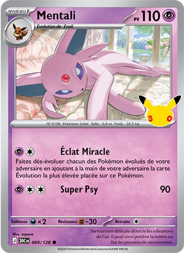 Mentali 069/128 - 30ᵉ Anniversaire - Pokémon JCC