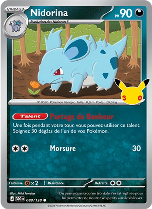 Nidorina 088/128 - 30ᵉ Anniversaire - Pokémon JCC
