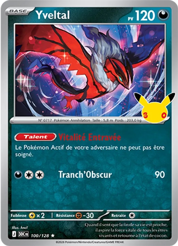 Yveltal 100/128 - 30ᵉ Anniversaire - Pokémon JCC