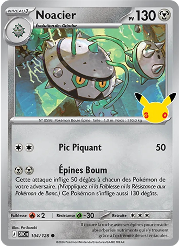 Noacier 104/128 - 30ᵉ Anniversaire - Pokémon JCC