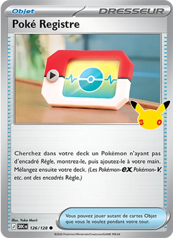 Poké Registre 126/128 - 30ᵉ Anniversaire - Pokémon JCC