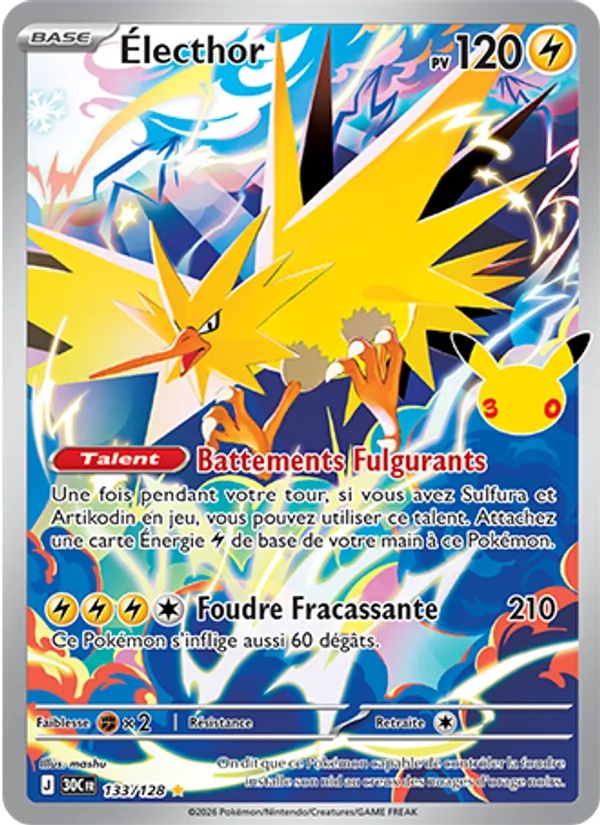 Électhor 133/128 - 30ᵉ Anniversaire - Pokémon JCC