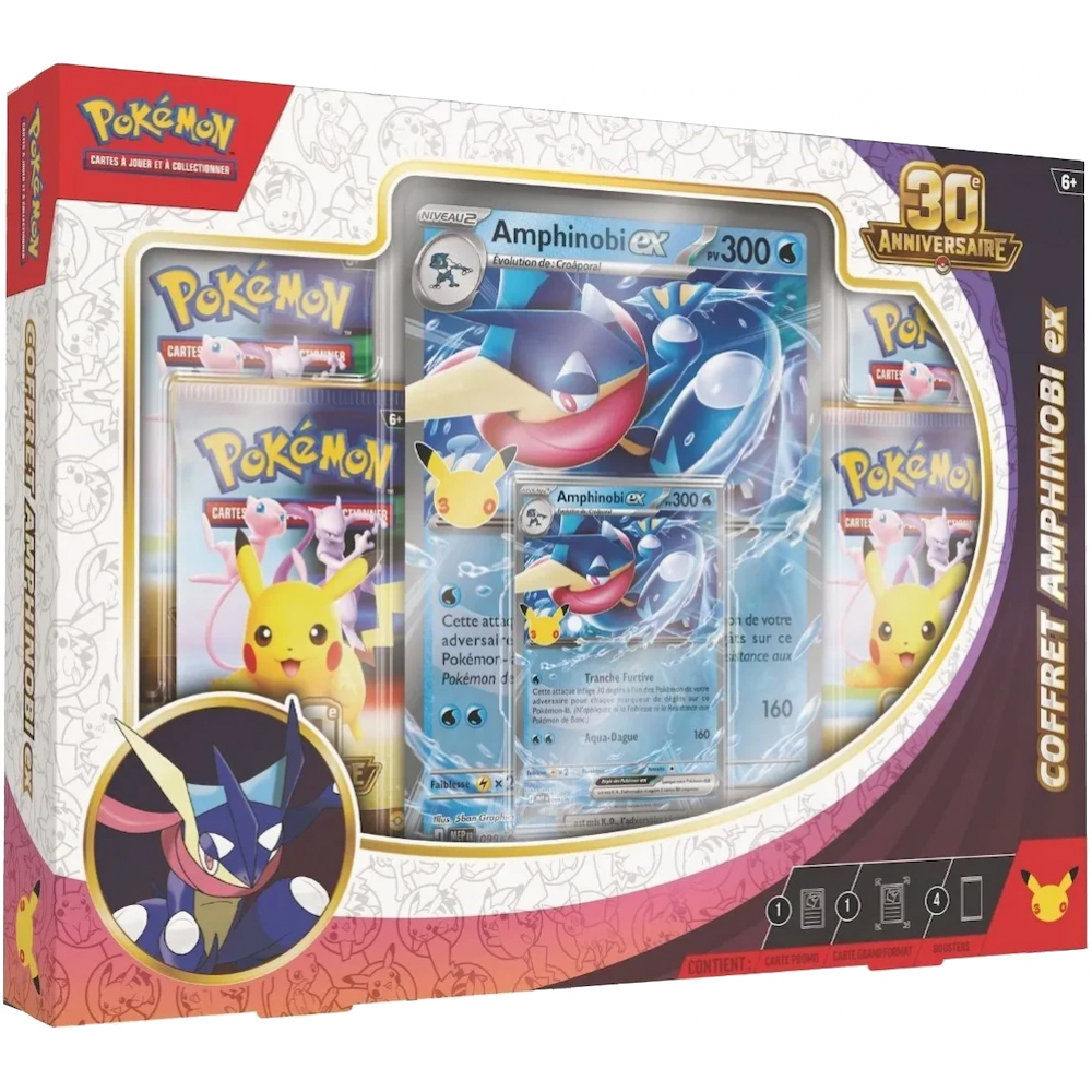 Pokémon Coffret - 4 boosters 30e Anniversaire - Amphinobi-ex
