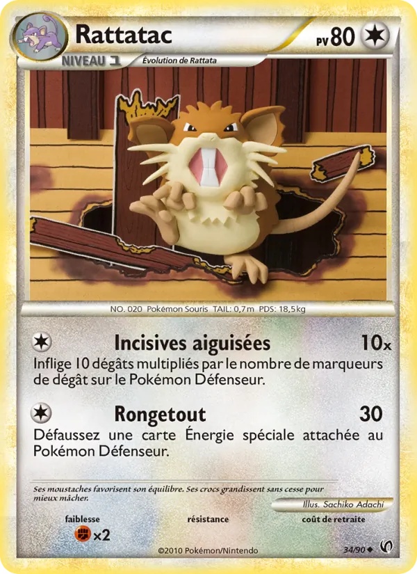 Rattatac 34/90 - Indomptable - Pokémon JCC