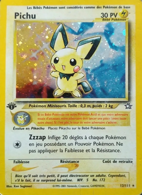 Pichu 12/111 - Neo Genesis - 1re Édition - Pokémon JCC