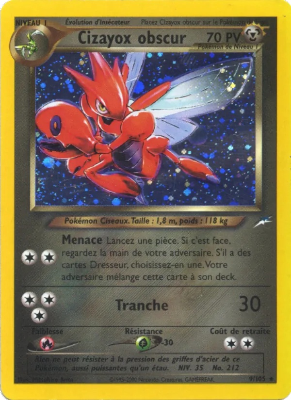 Cizayox obscur 9/105 - Neo Destiny - 1re Édition - Pokémon JCC