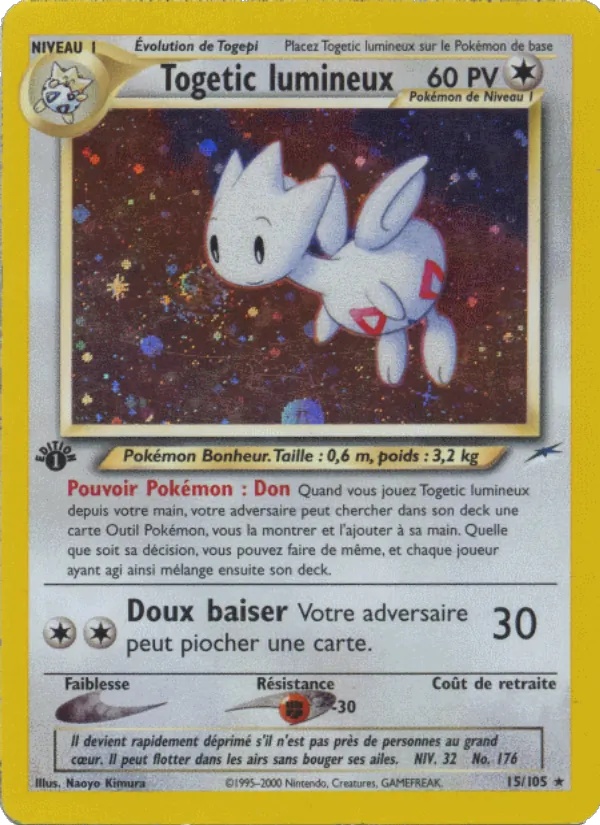 Togetic lumineux 15/105 - Neo Destiny - 1re Édition - Pokémon JCC