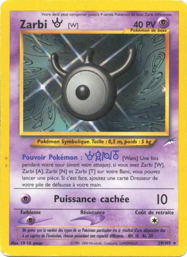 Zarbi W 29/105 - Neo Destiny - Pokémon JCC