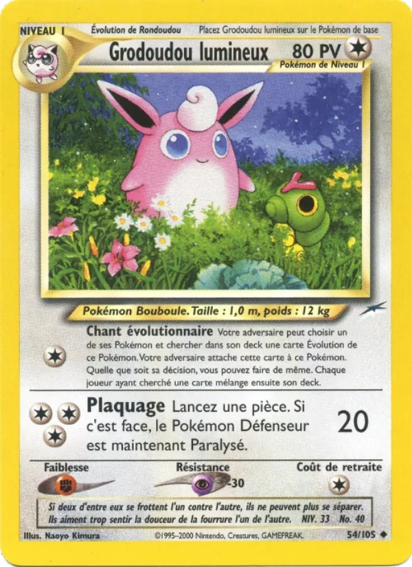 Grodoudou lumineux 54/105 - Neo Destiny - Pokémon JCC
